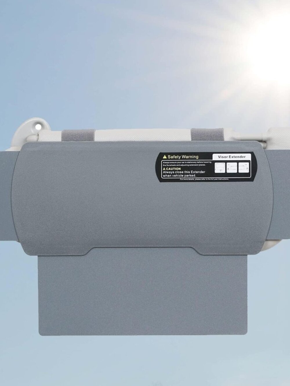 Anti-Glare Sun Visor Extender Sunshade UV Blocker Gray 1 pc